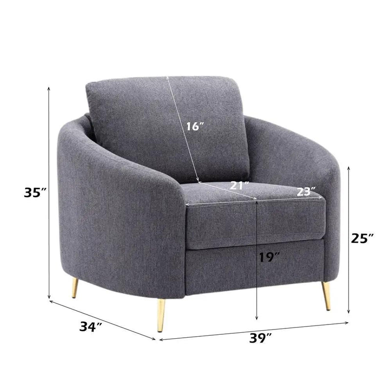 Yuina - Chair - Gray Linen by Unique Piece Furniture