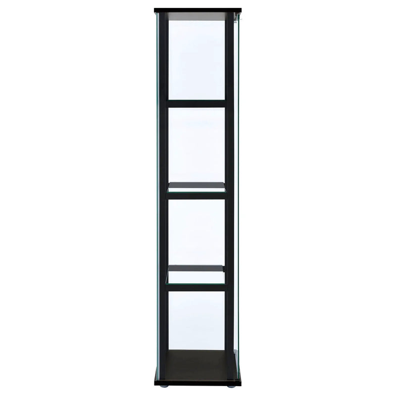 Cyclamen 4-shelf Clear Glass Curio Display Cabinet Black by Unique Piece Furniture