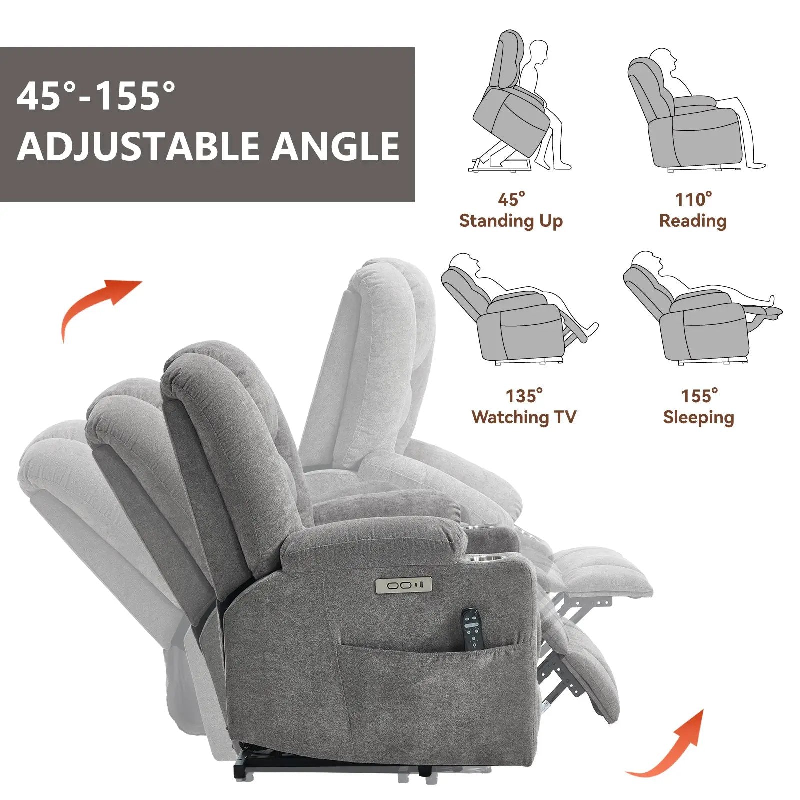 Power Lift Recliner Chair with Massage and Heat by HouseOfZazla