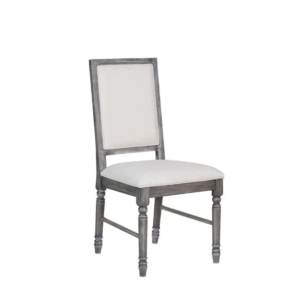 Leventis - Side Chair (Set of 2) - Cream Linen & Weathered Gray by Unique Piece Furniture