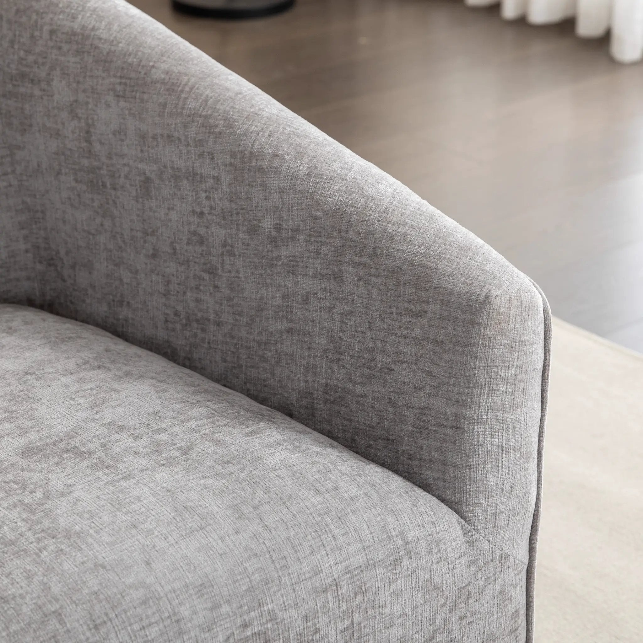 Nice Modern Upholstered Barrel Armchair, 360° Swivel by HouseOfZazla