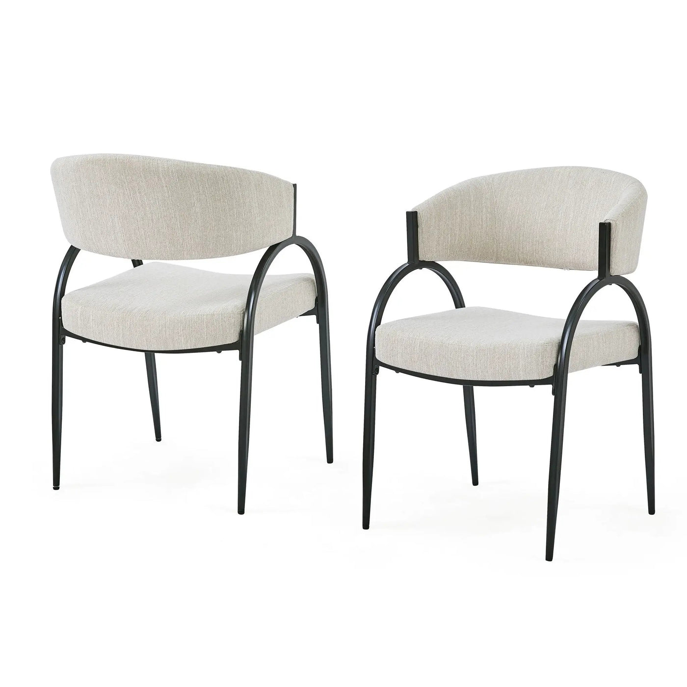 Contemporary Upholstered Dining Chairs With Metal Legs (Set of 2) by HouseOfZazla