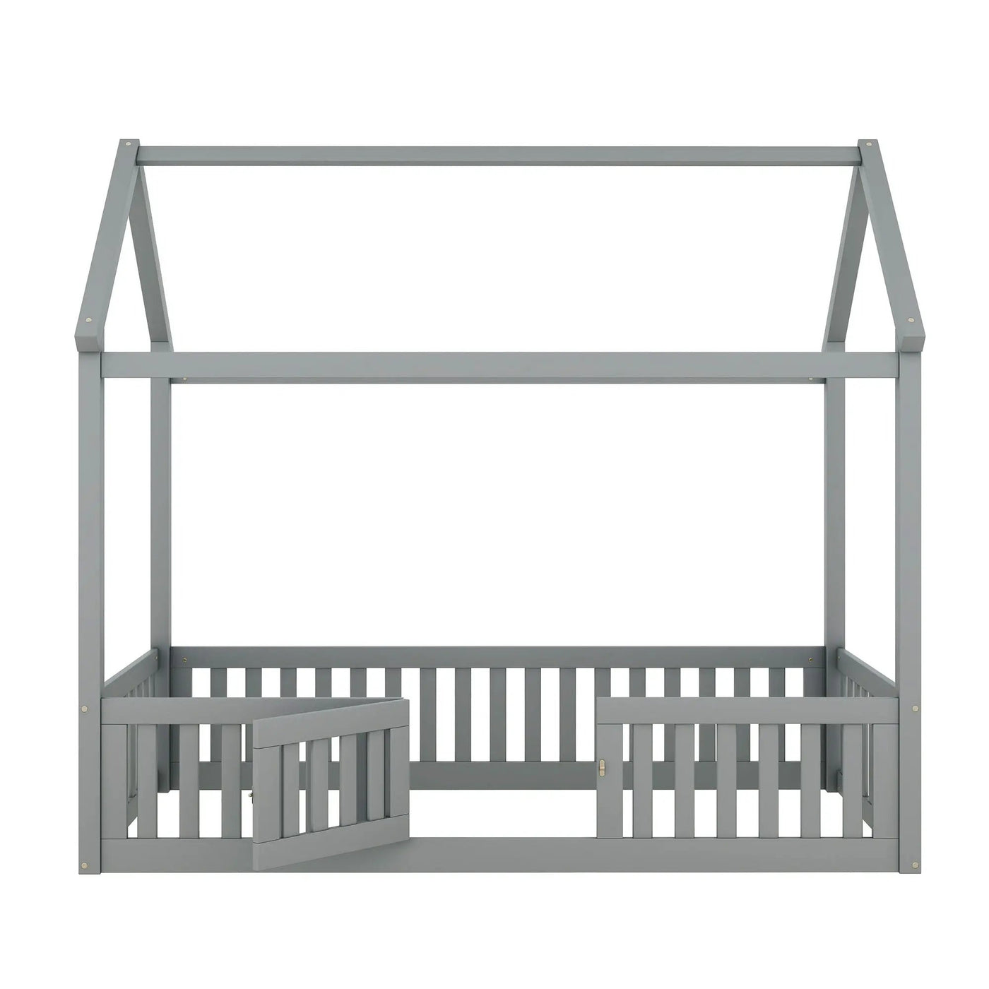 Wood House Bed With Fence And Door by HouseOfZazla