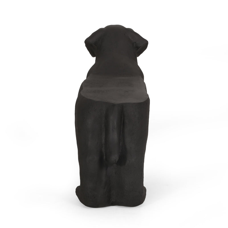 MGO Dog Bench - Outdoor Labrador Design, Matte Black by HouseOfZazla