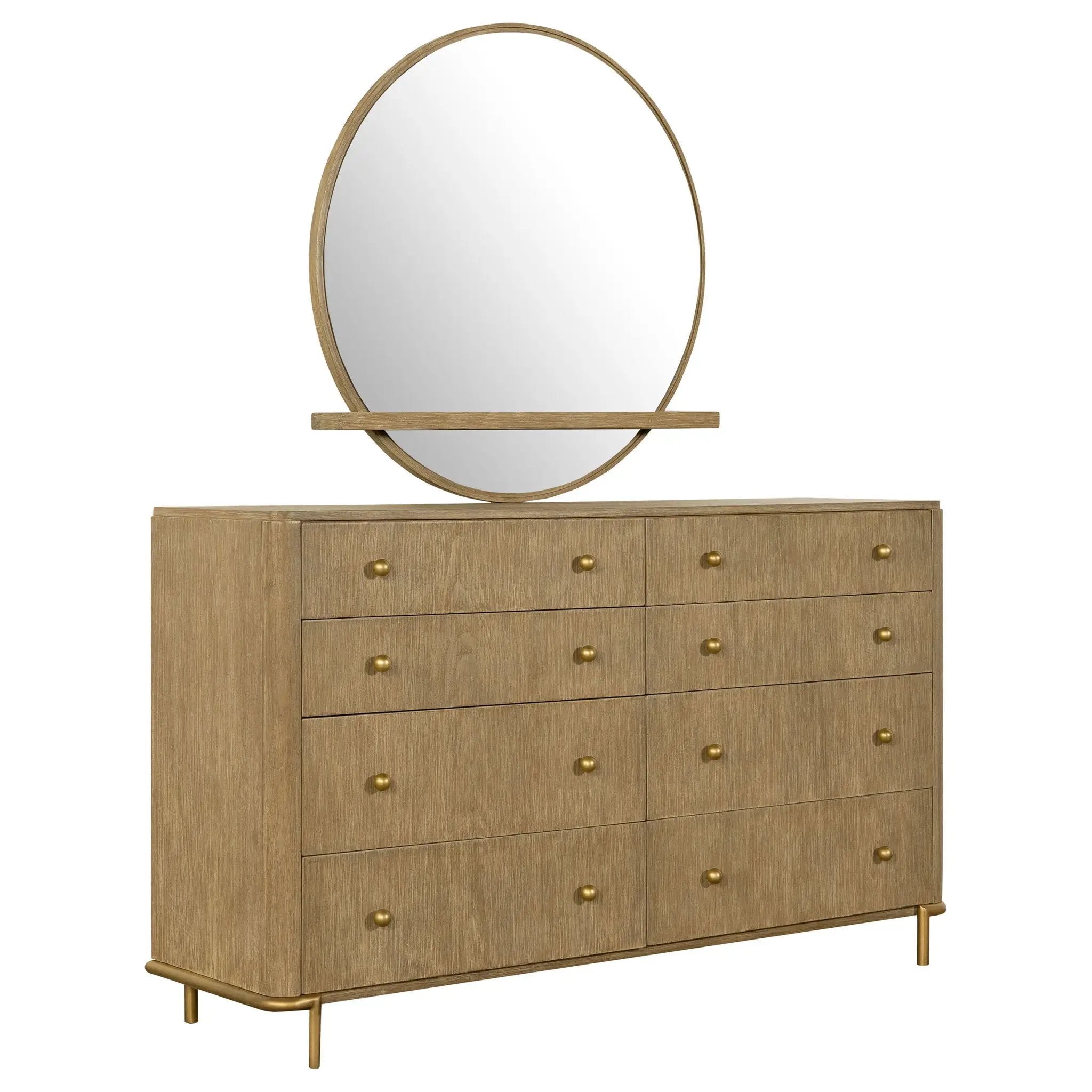 Arini 8-drawer Dresser with Mirror Sand Wash by Unique Piece Furniture