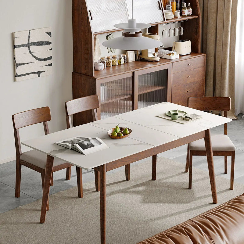 Round Corner Diagonal Leg Telescopic Table For 6 - 8 People To Meet Dining Table by Unique Piece Furniture