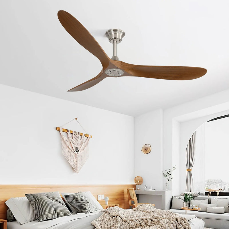 Outdoor Ceiling Fan No Light With 3 Blades Smart App Control - Brushed Nickel by HouseOfZazla