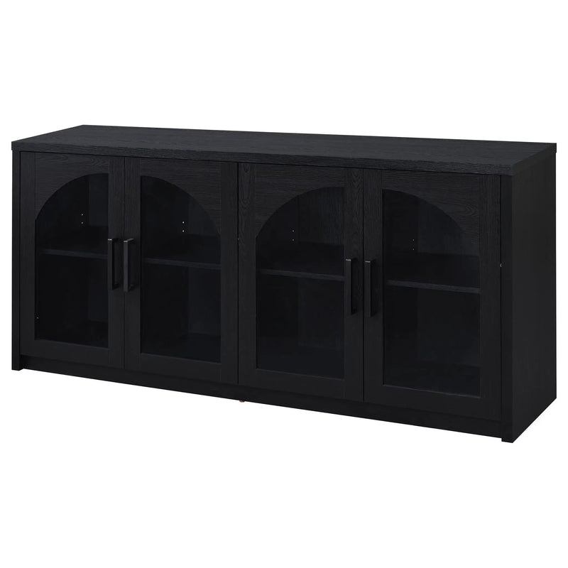 Riva 4-door Dining Sideboard Buffet Storage Credenza Black by Unique Piece Furniture