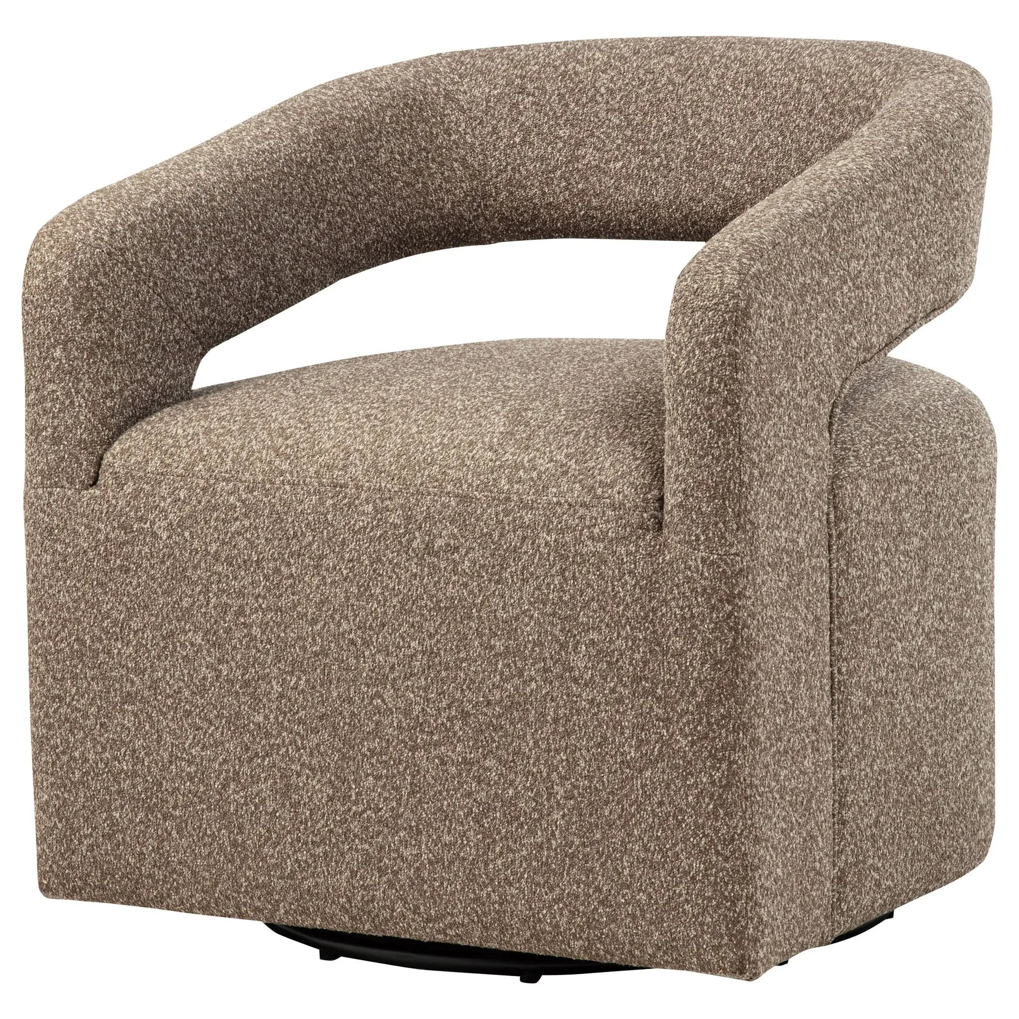 Westhill Boucle Upholstered Swivel Accent Chair Rocky Road by Unique Piece Furniture