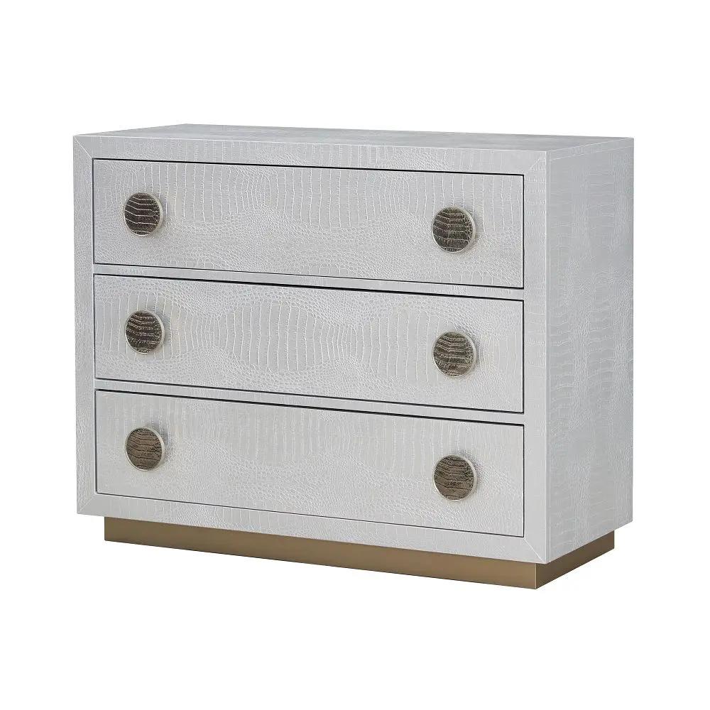 Anpu - Console Cabinet - Silver Faux Crocodile Skin by Unique Piece Furniture