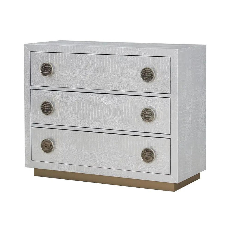 Anpu - Console Cabinet - Silver Faux Crocodile Skin by Unique Piece Furniture