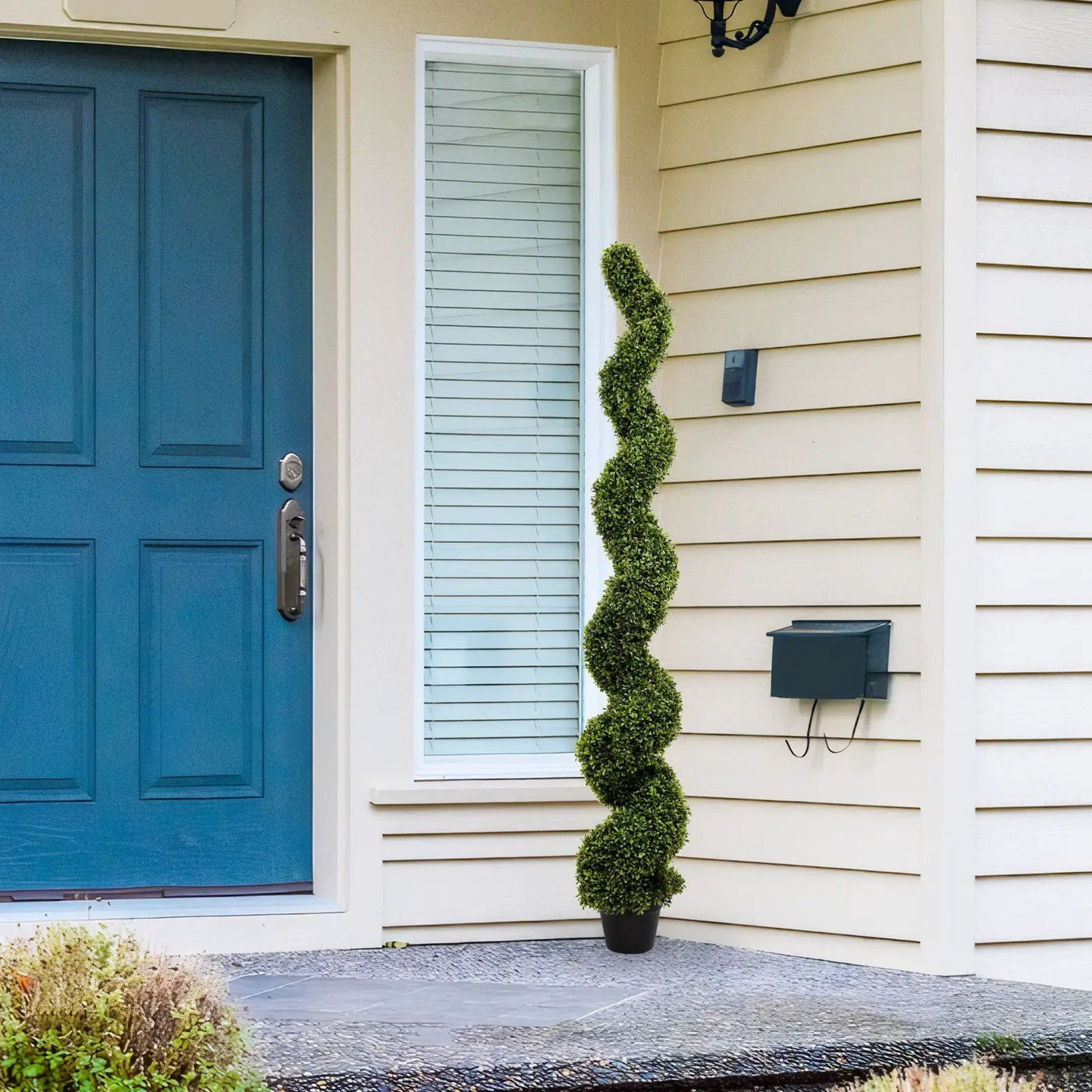 Artificial Outdoor UV Resistant Plastic Boxwood Topiary Spiral Tree by HouseOfZazla