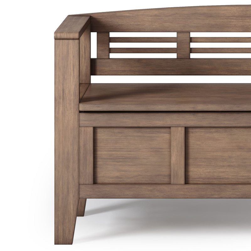 Entryway Storage Bench with Ample Storage Compartments - Rustic Natural Aged Brown, photo 3 of 8