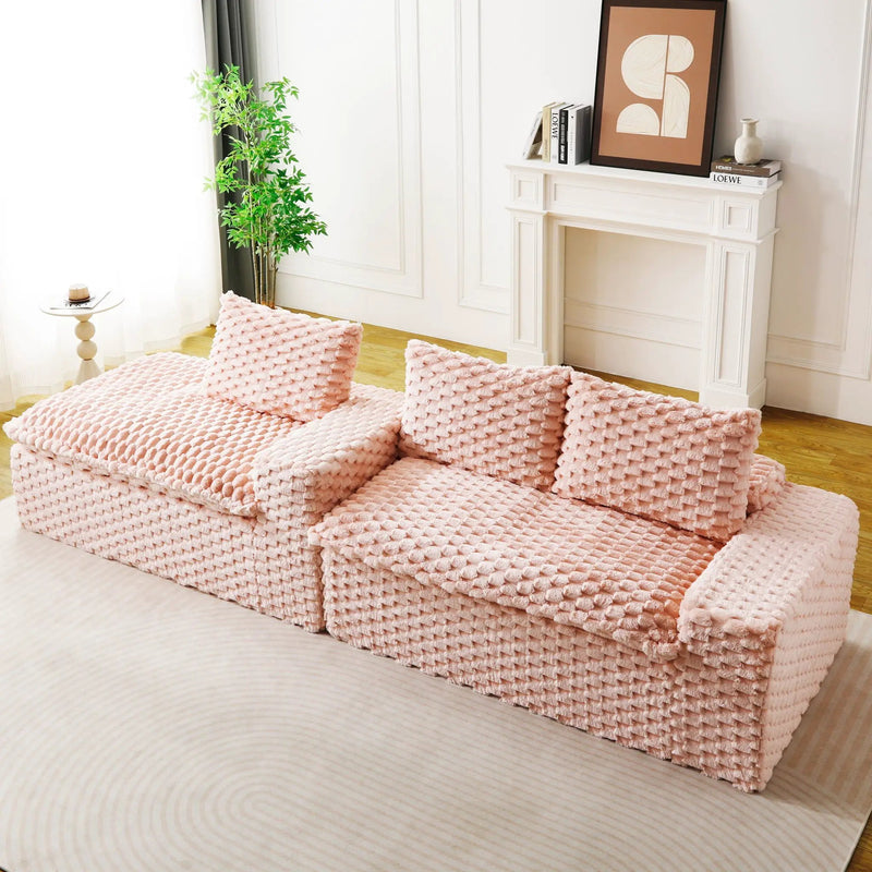 Modular Sofa, Convertible Twin Seat With Chaise Lounge by Unique Piece Furniture