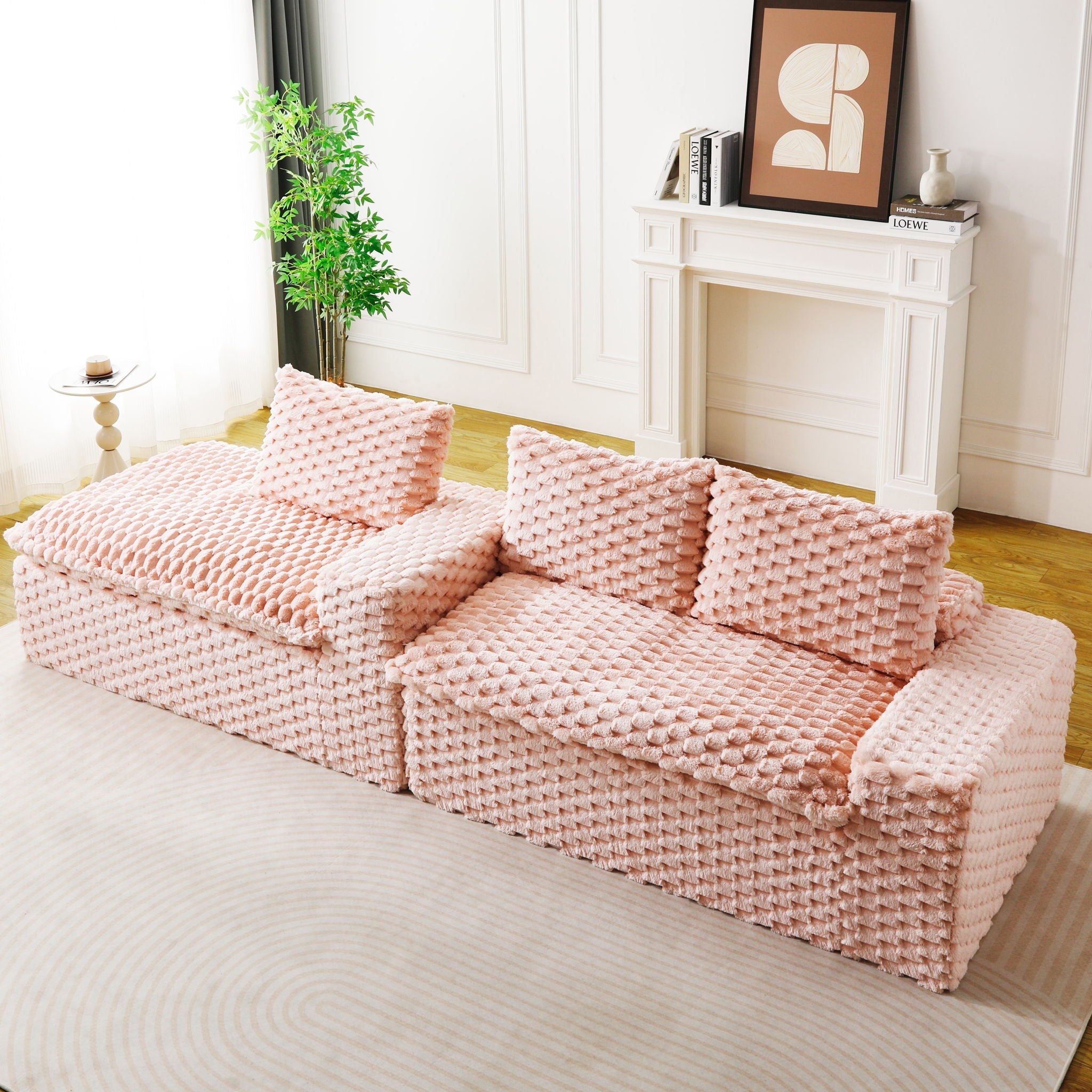 Modular Sofa, Convertible Twin Seat With Chaise Lounge by HouseOfZazla