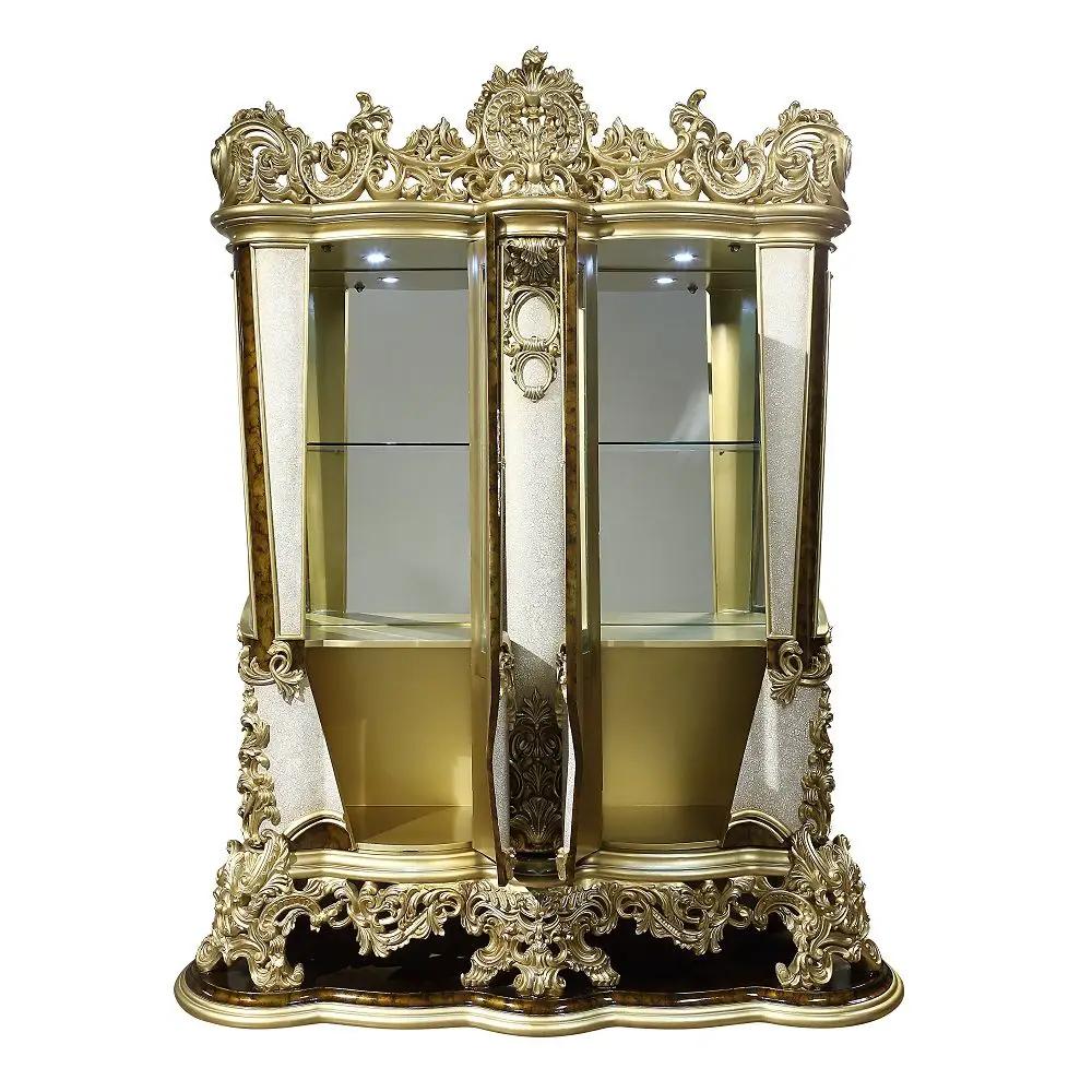 Desiderius - Curio - Antique Gold & Hand-Painted Brown by Unique Piece Furniture