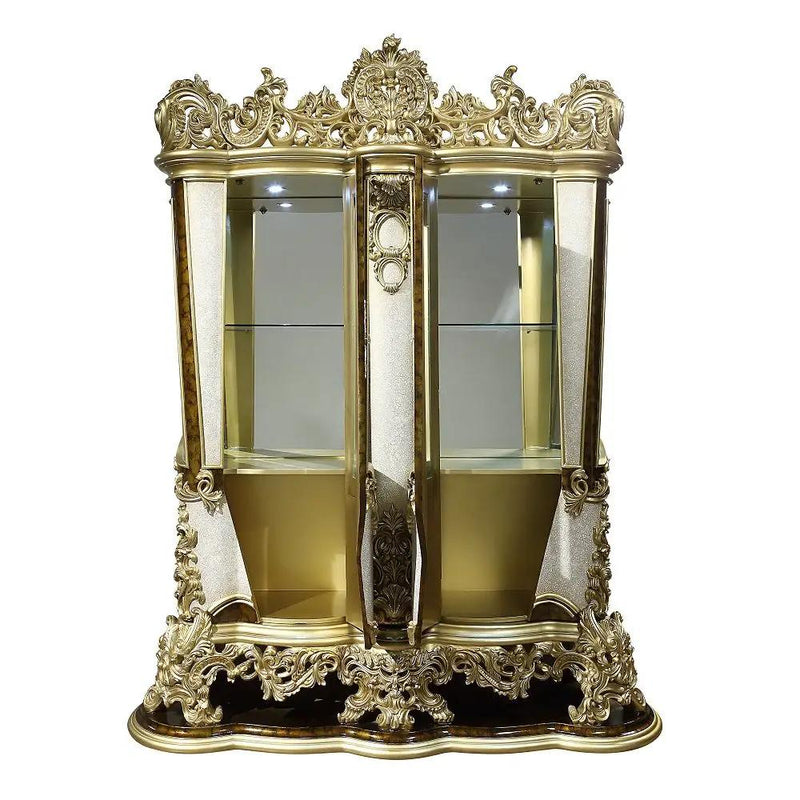 Desiderius - Curio - Antique Gold & Hand-Painted Brown by Unique Piece Furniture