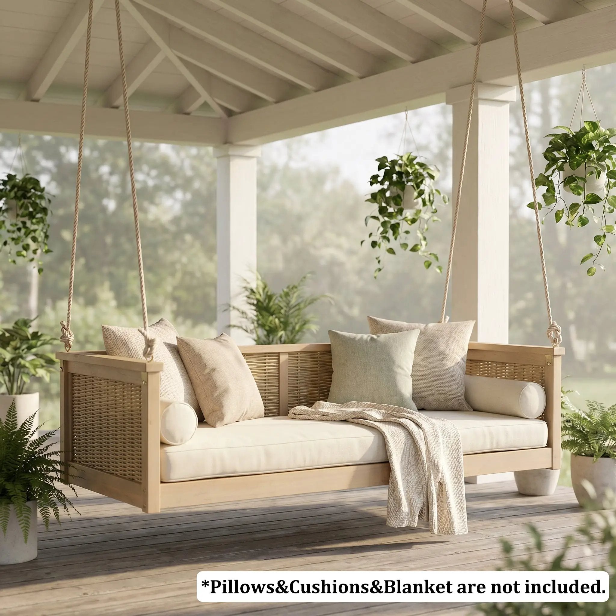 TOPMAX Outdoor Classic Solid Wood Twin Size Swing Bed by HouseOfZazla