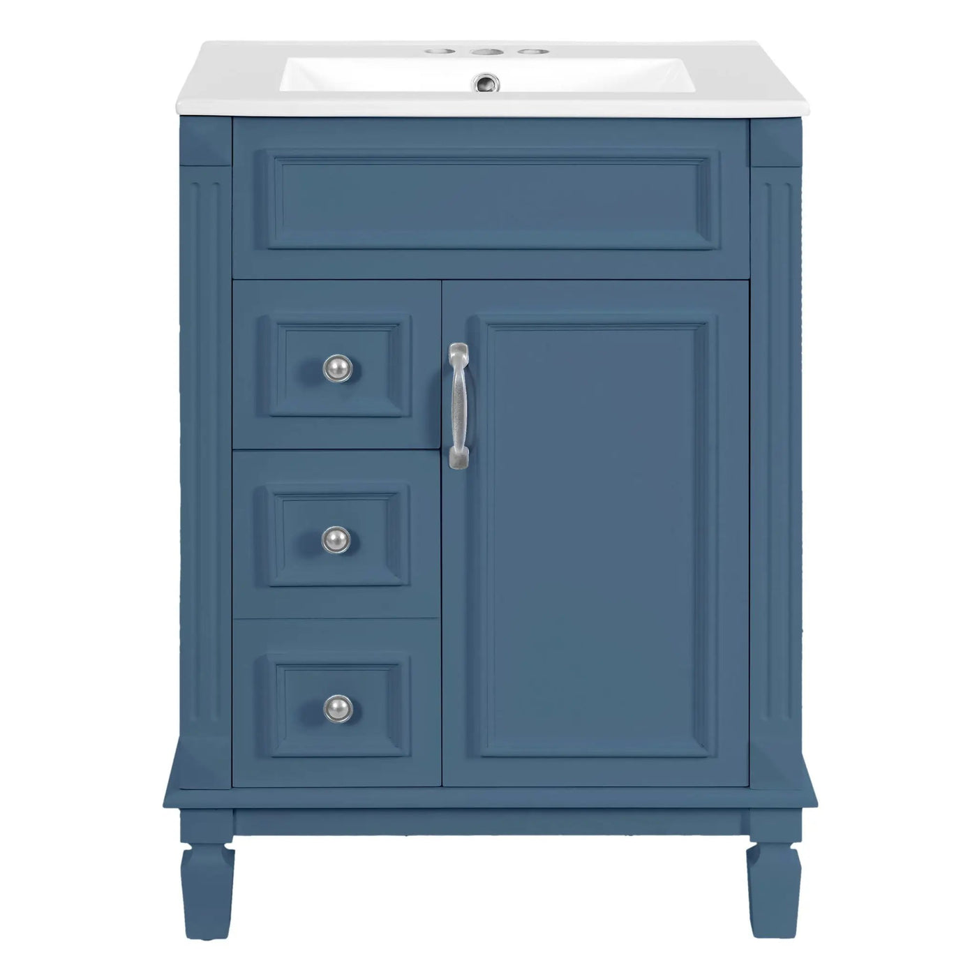 Bathroom Vanity With Sink, Compact Cabinet & 2 Drawers And Adjustable Shelf by Unique Piece Furniture