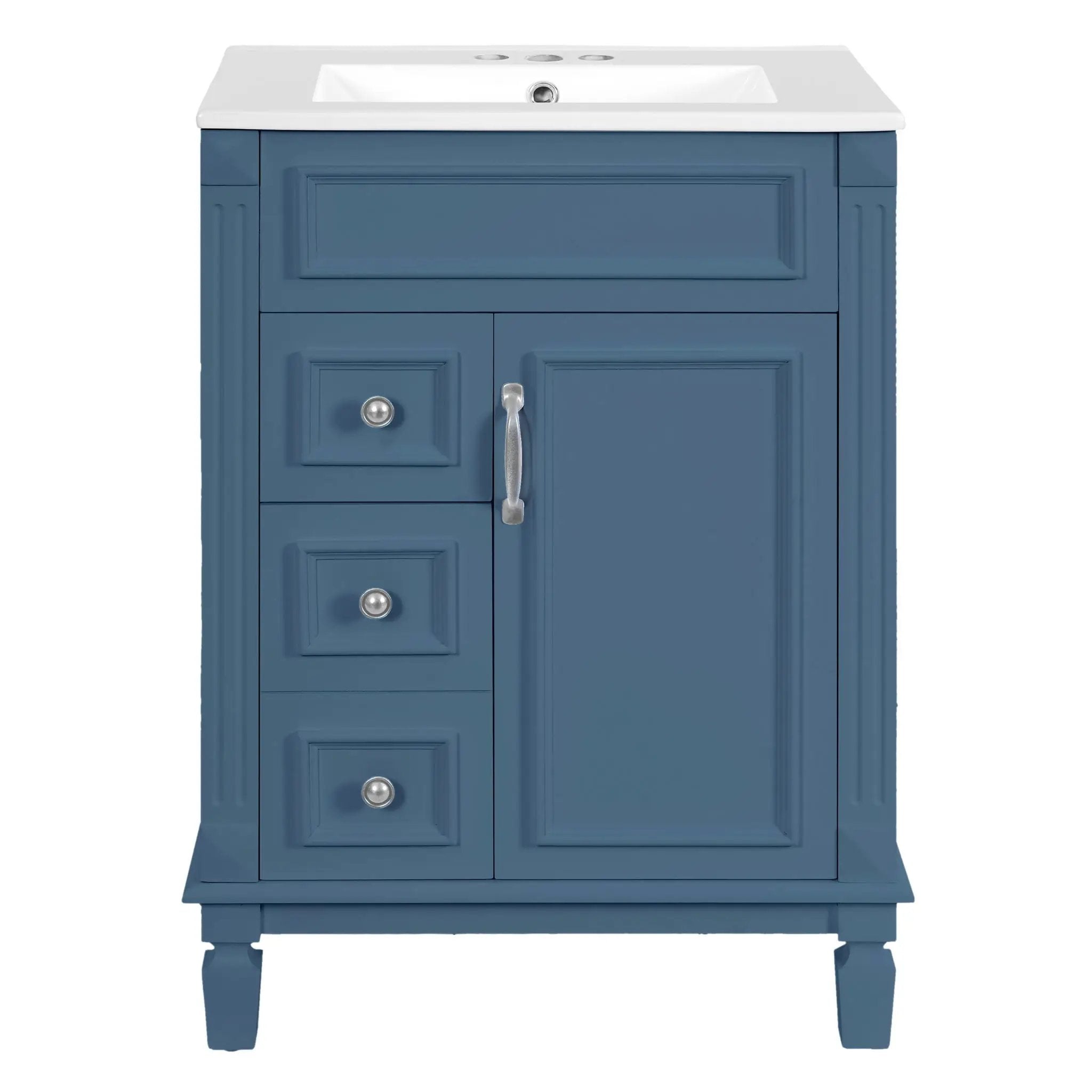 Bathroom Vanity With Sink, Compact Cabinet & 2 Drawers And Adjustable Shelf by Unique Piece Furniture