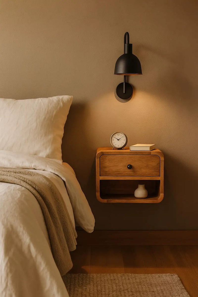 Mini Floating Open Bedside - Oak by HouseOfZazla