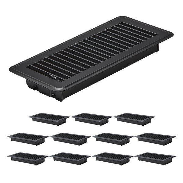 Floor Registers 4 x 10 Inch 12-Pack Iron Floor Vents for HVAC Vent Grilles