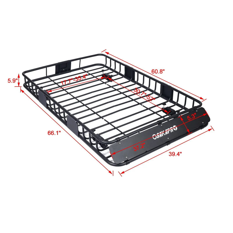 Motoring Rooftop Cargo Carrier Basket Steel Universal Fit Roof Rack by HouseOfZazla
