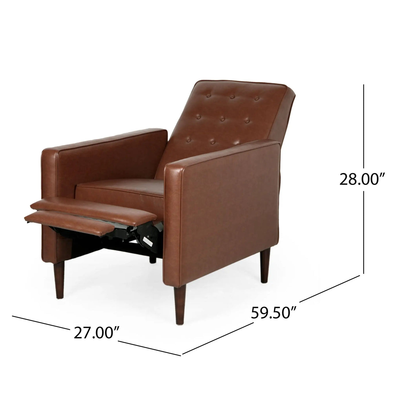 Mid-Century Modern Recliner With Button Tufted Waffle Stitch by Unique Piece Furniture