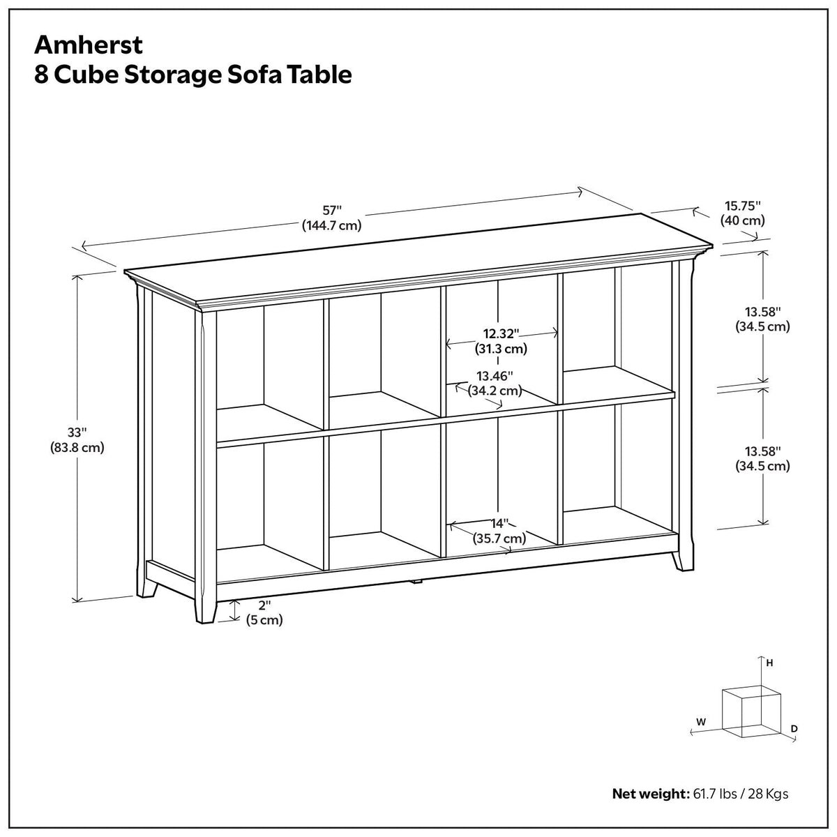 Amherst Cube Storage Bookcase with Large Cubbies - Dark Brown, Dark Gray, or White, photo 18 of 33