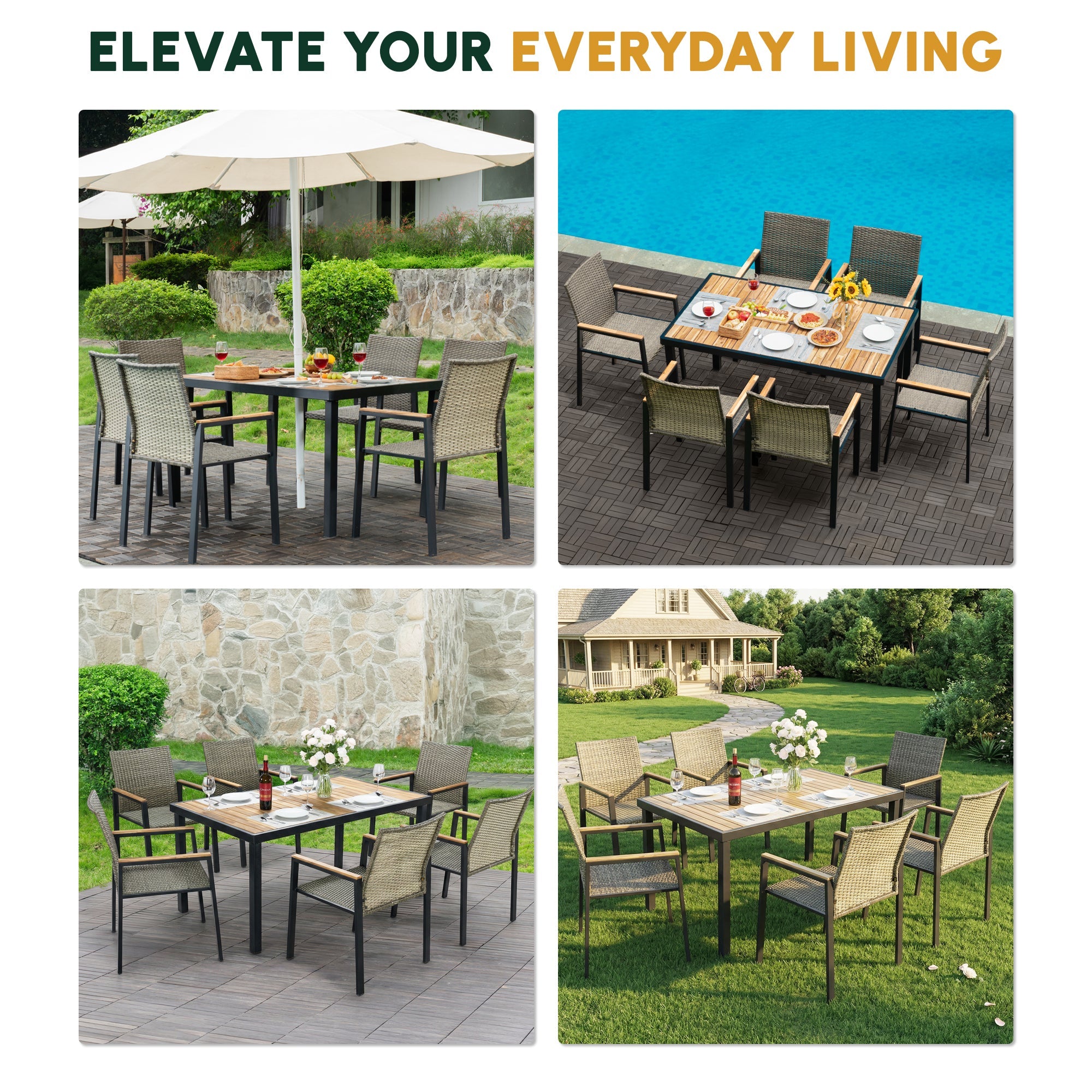 All Weather 7-Piece Patio Dining Table Set by HouseOfZazla