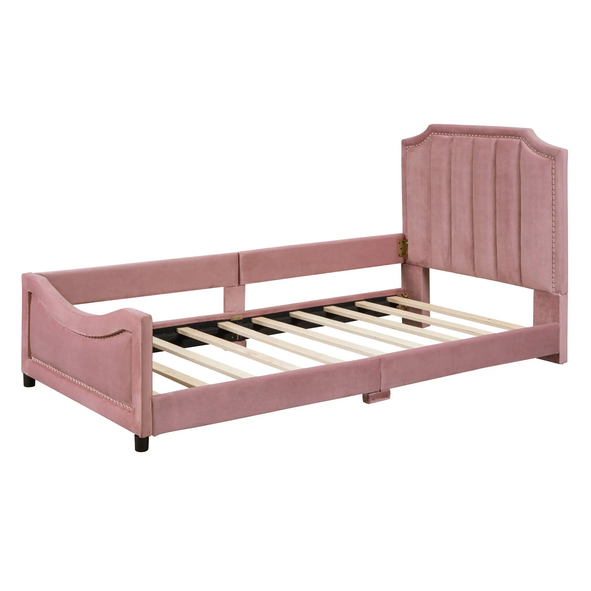 Upholstered Daybed With Classic Stripe Shaped Headboard by HouseOfZazla