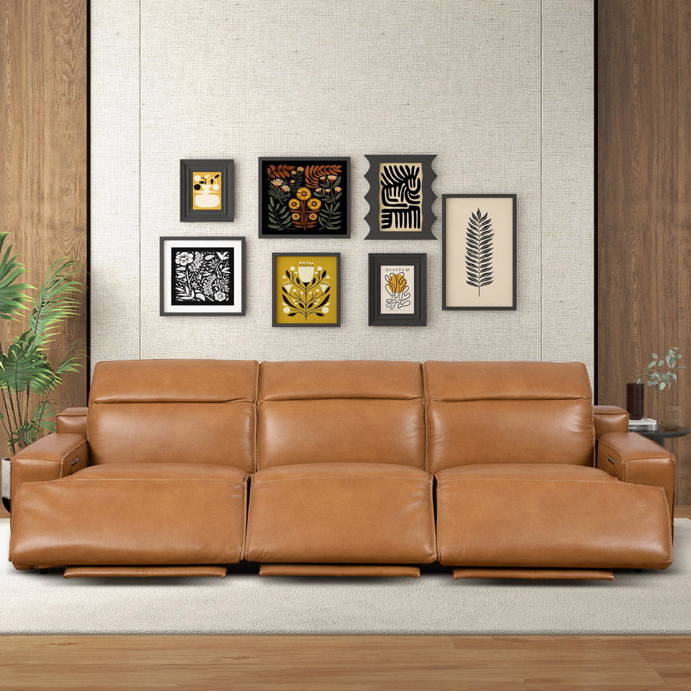 Triple Power Recliner Sofa with Three-Stage Reclining - Tan, photo 9 of 13