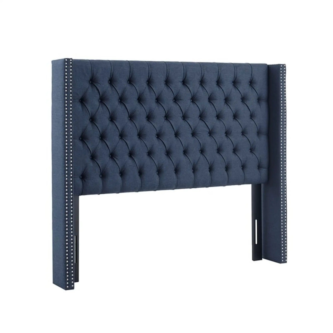 Transitional Upholstery Headboard With Tufted Buttons And Nailhead Trim by HouseOfZazla