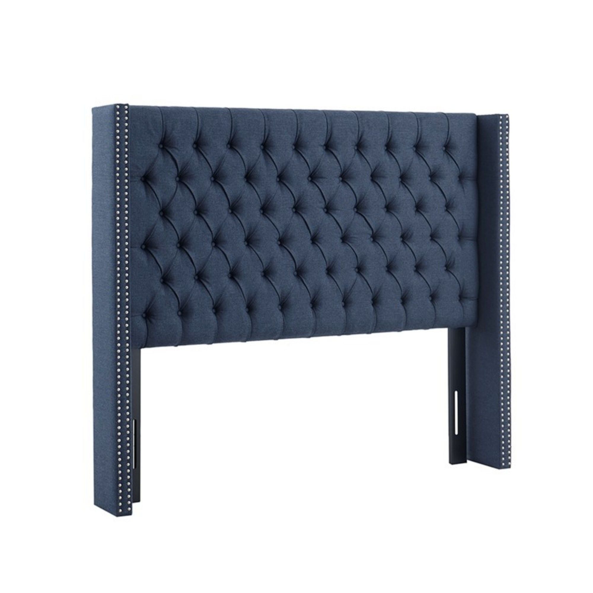 Transitional Upholstery Headboard With Tufted Buttons And Nailhead Trim by HouseOfZazla