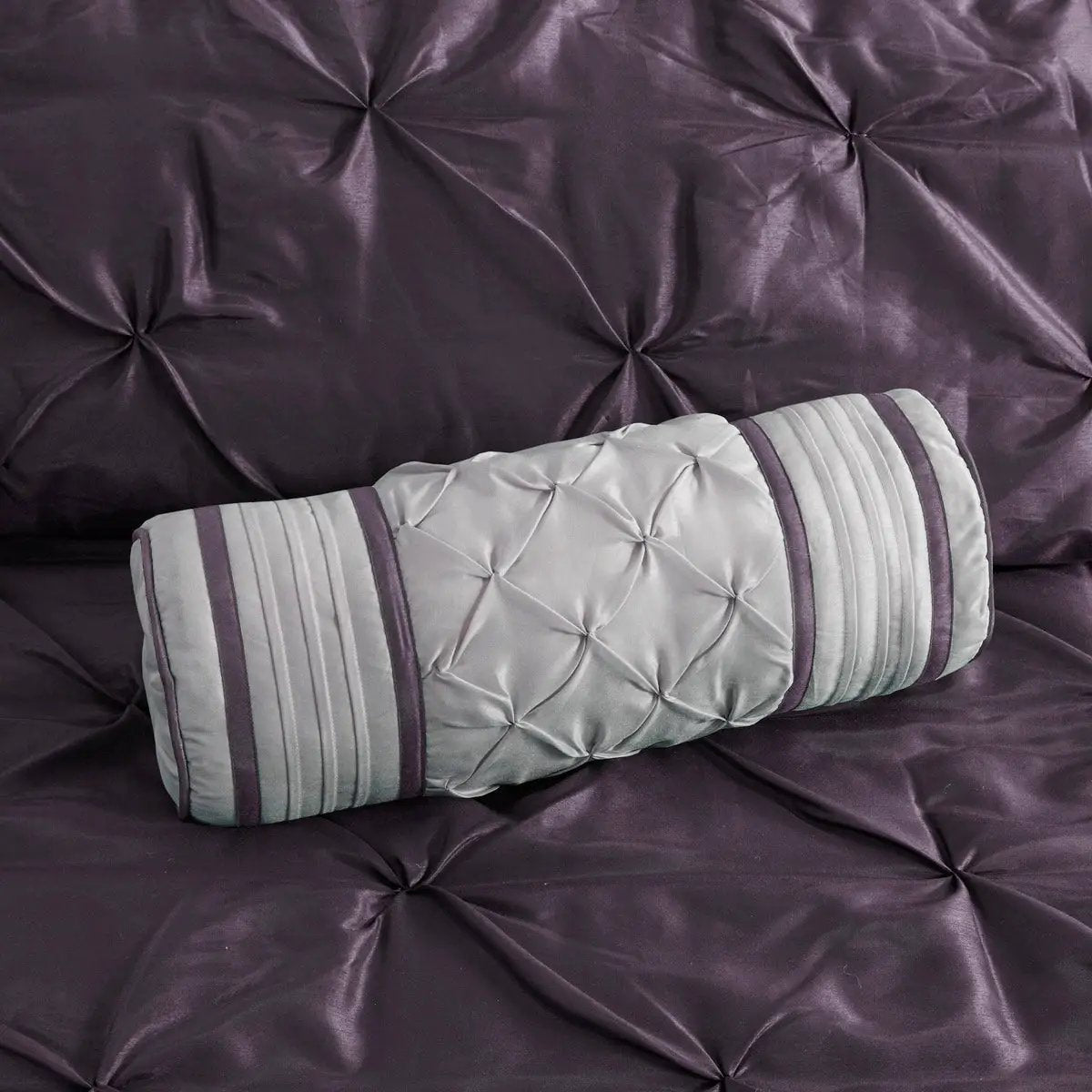 7 Piece Tufted Comforter Set Plum King by HouseOfZazla