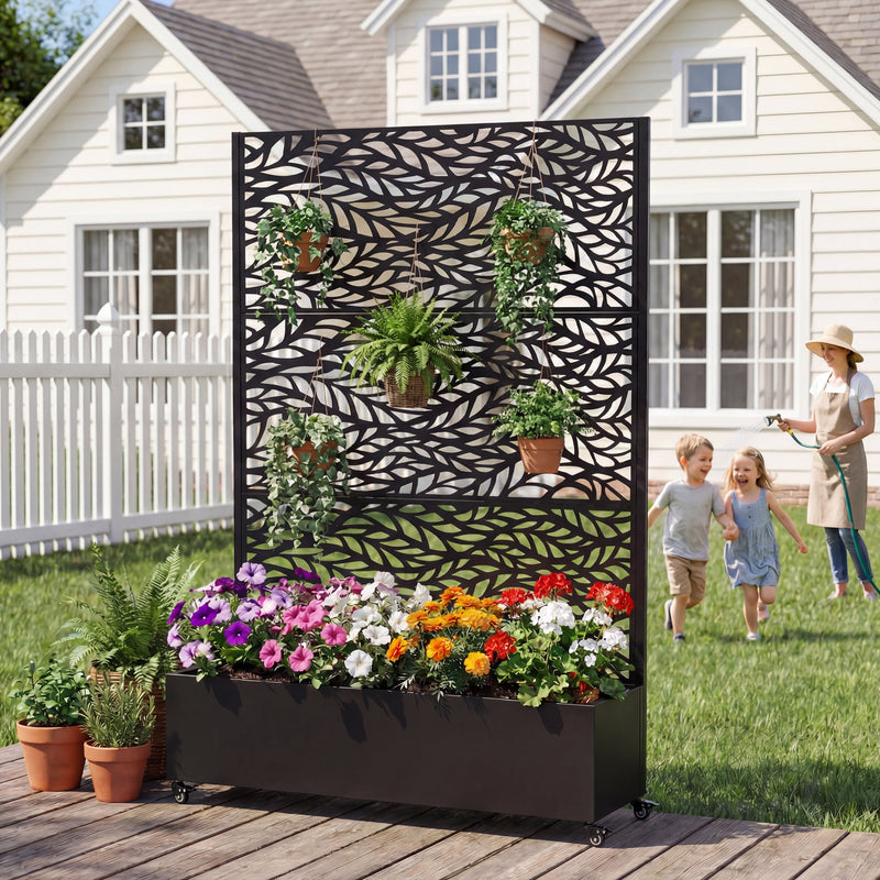 Metal Raised Garden Bed with Wheels and Trellis by HouseOfZazla