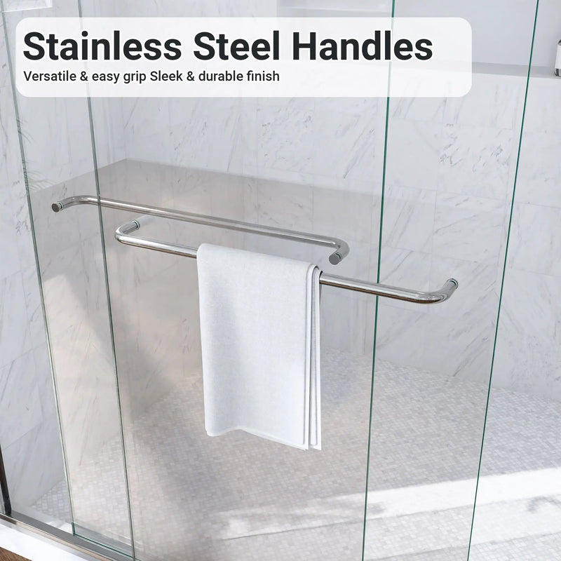 56-60"W x 60"H Semi-Frameless Double Sliding Shower Door by HouseOfZazla