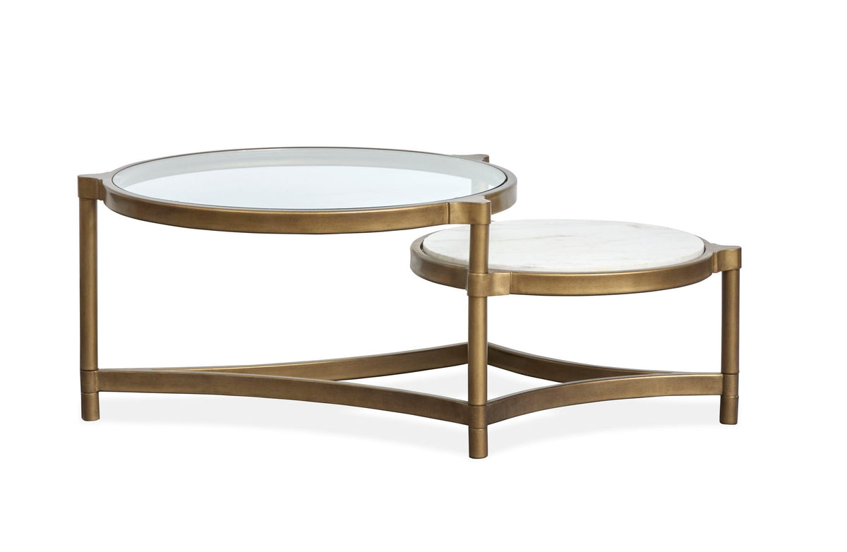 Cassidy - Shaped Cocktail Table - Aged Brass And Volakas Classic, photo 5 of 7