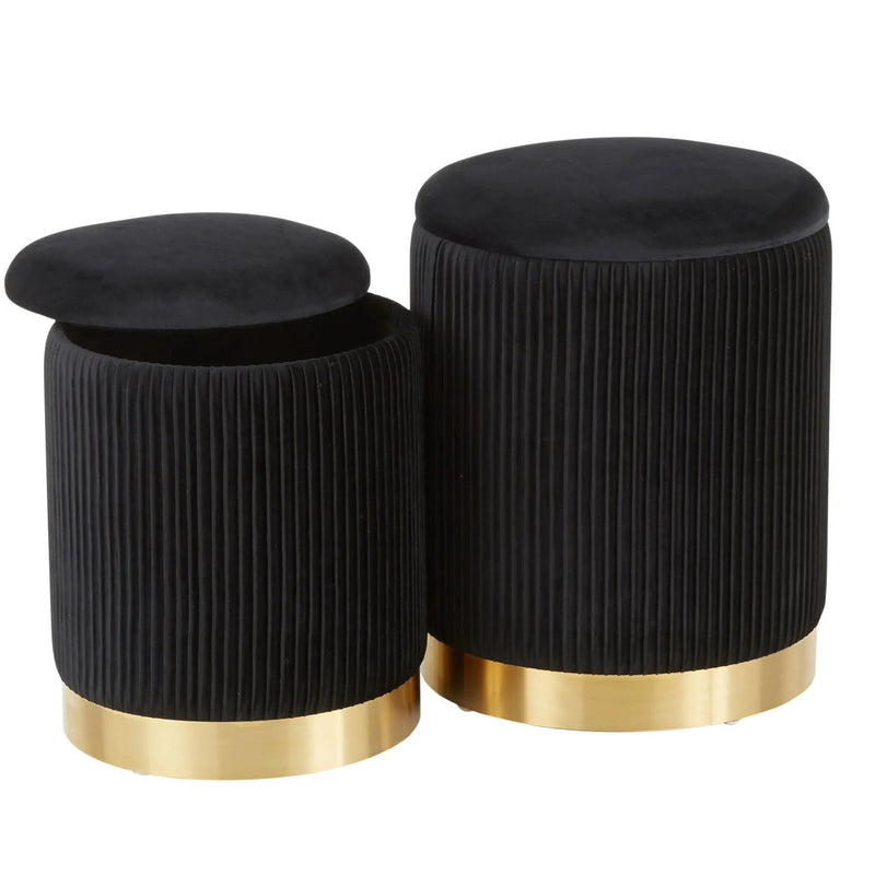 Marla - Contemporary Nesting Pleated Ottoman Set by Unique Piece Furniture