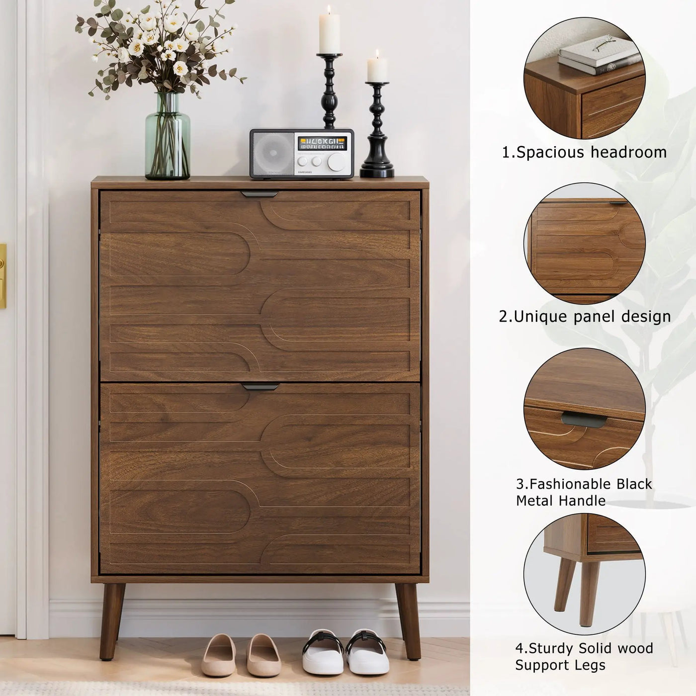 Medieval - Independent Shoe Cabinet With 2 Flip Drawers by HouseOfZazla