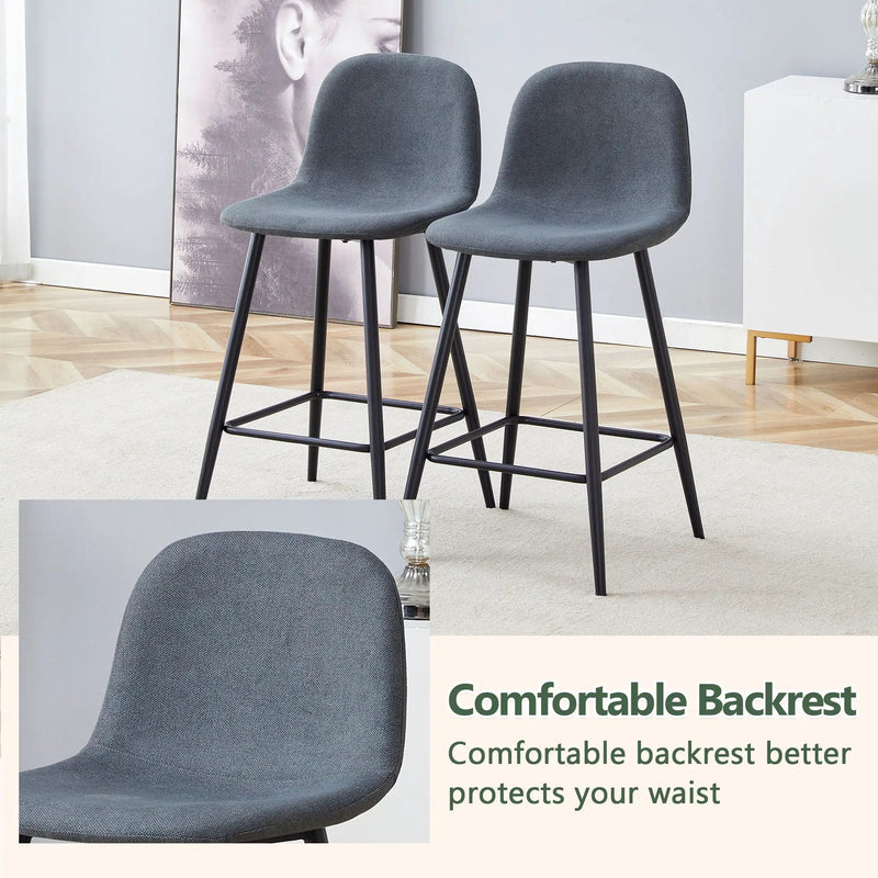 Modern Bar Chair Rounded Backrest (Set of 2) by Unique Piece Furniture
