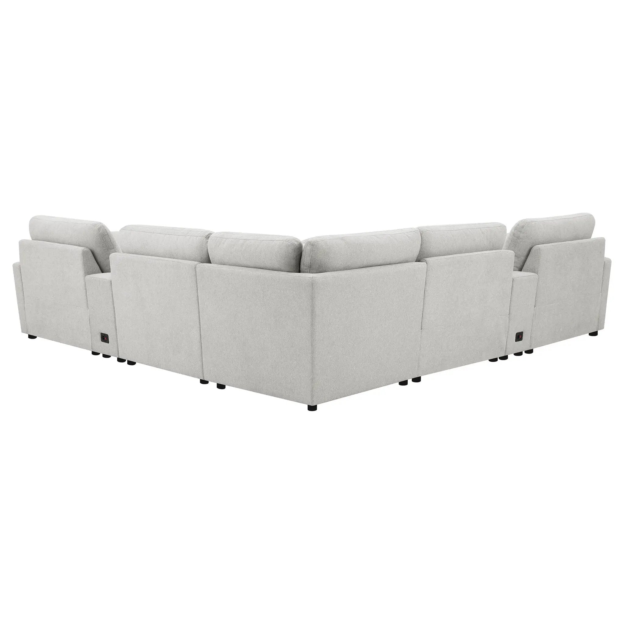 Collins 7-piece Modular Power Reclining Sectional Grey by Unique Piece Furniture