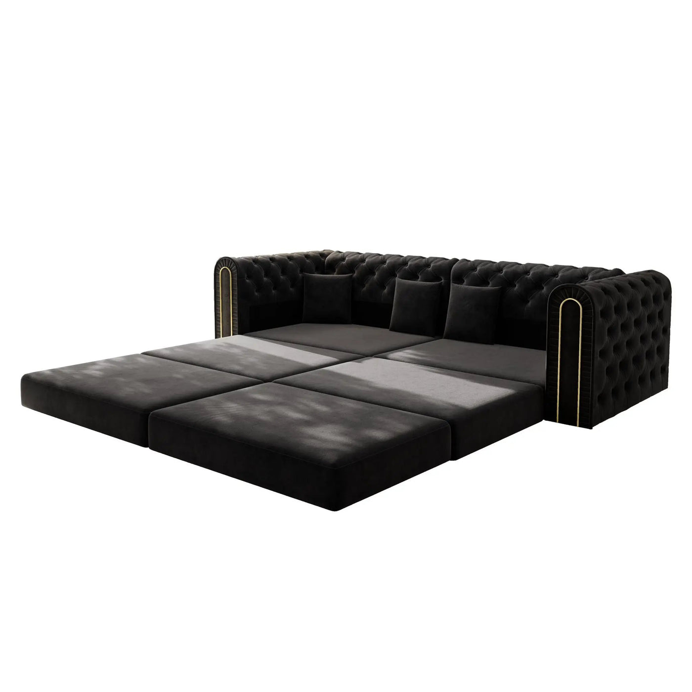 3-In-1 Convertible Sleeper Sofa With Movable Ottoman For Living Room by HouseOfZazla