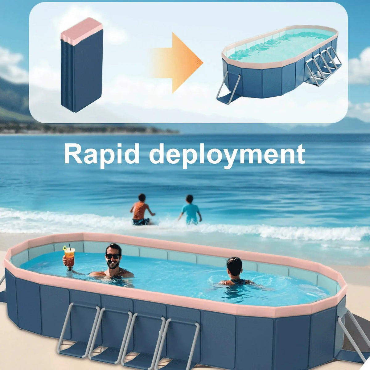 3.65m PVC Folding Pool – Not Inflatable by HouseOfZazla