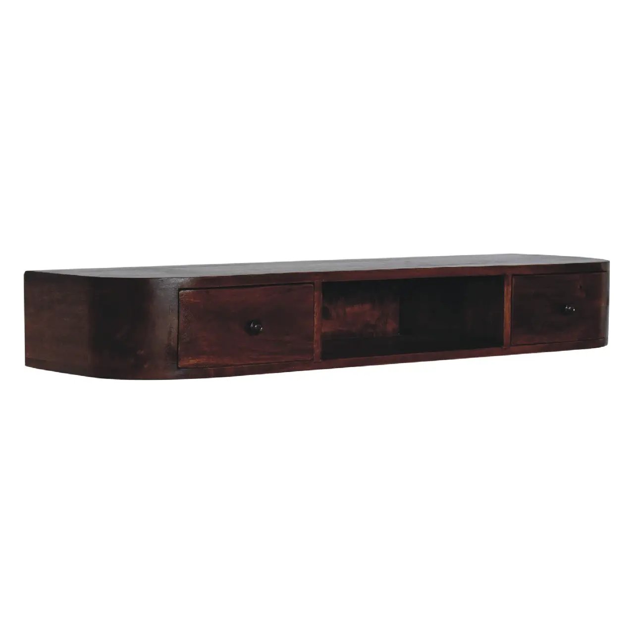 Solid Wood Lunar 2-Drawer Floating Console, 1 Open-slot by HouseOfZazla