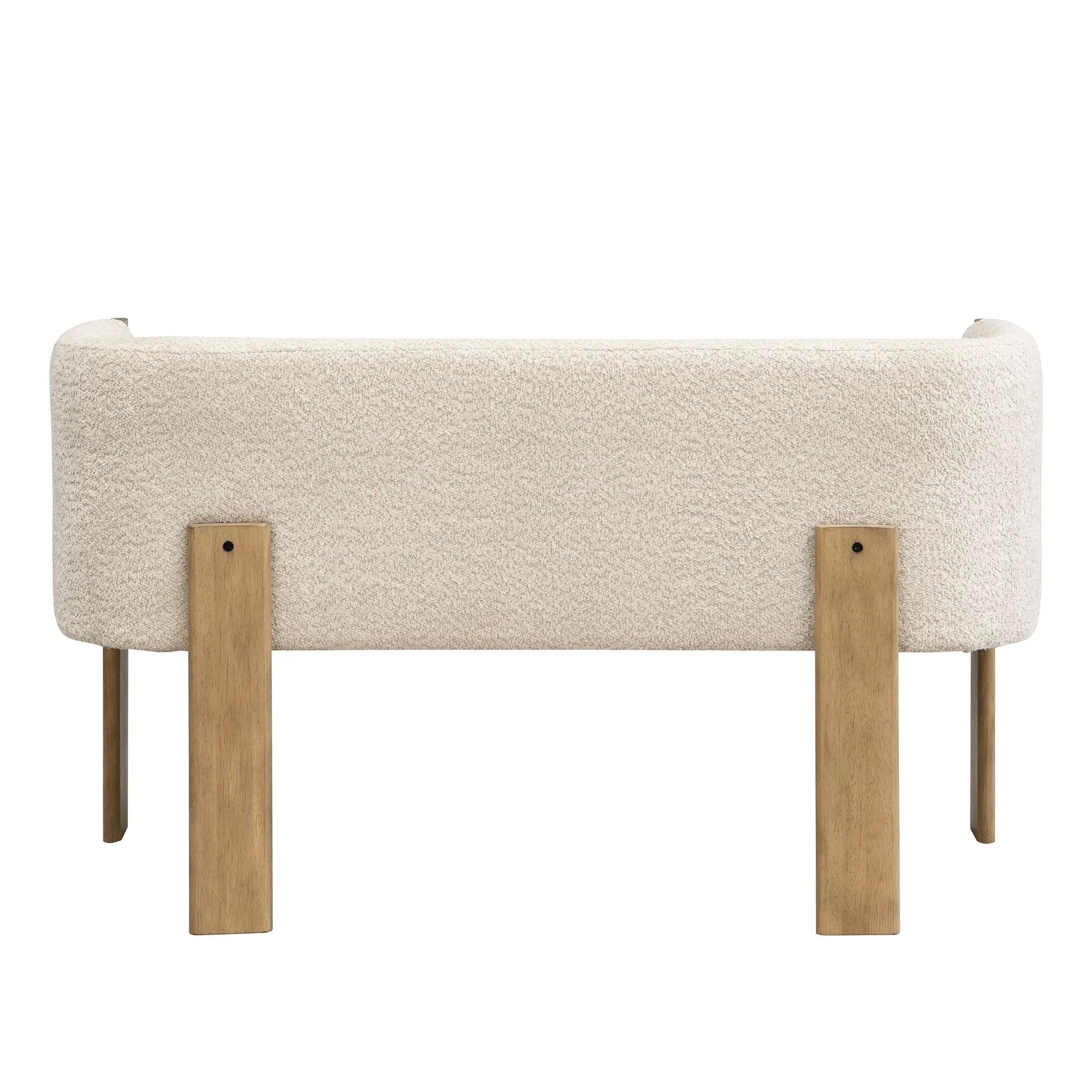 48.5" Upholstered Solid Loveseat (Natural Ash+Almond) by HouseOfZazla
