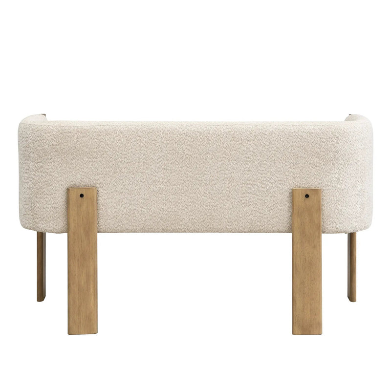 48.5" Upholstered Solid Loveseat (Natural Ash+Almond) by HouseOfZazla