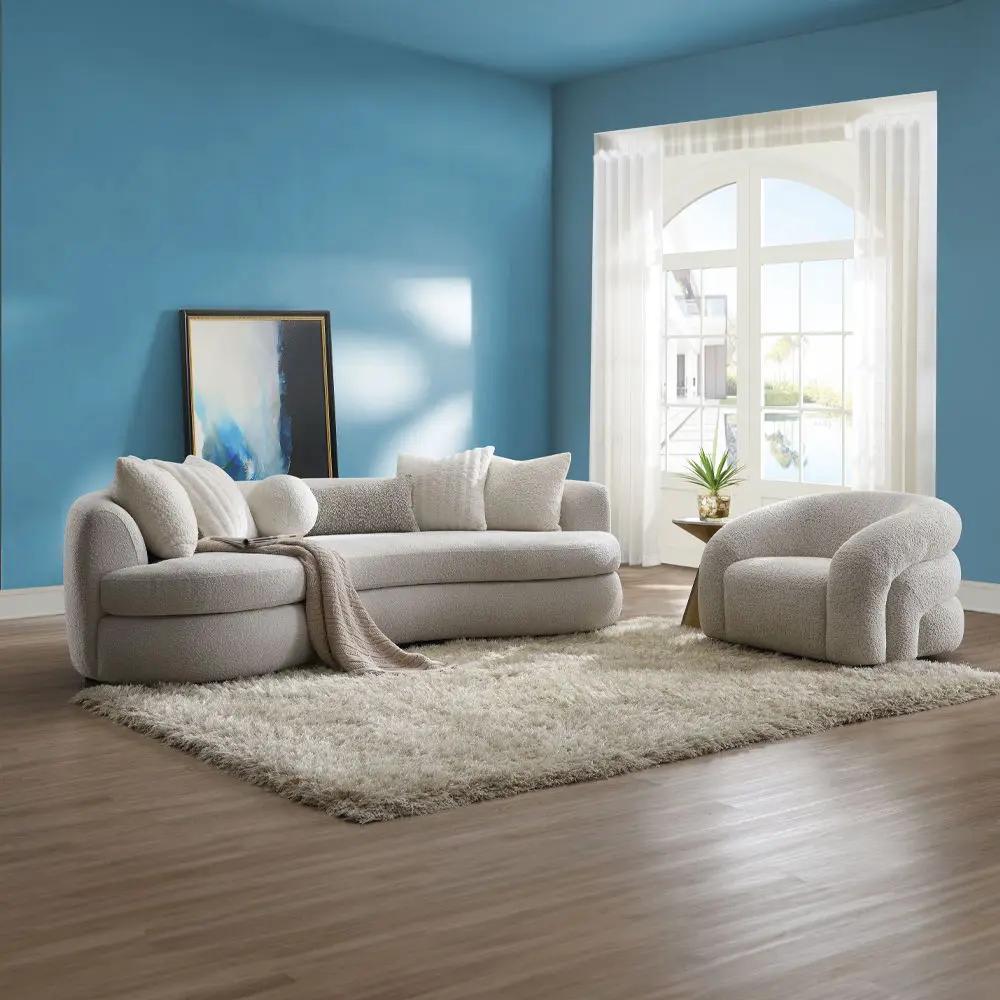 Irma - Chair With Swivel - Gray Boucle by Unique Piece Furniture