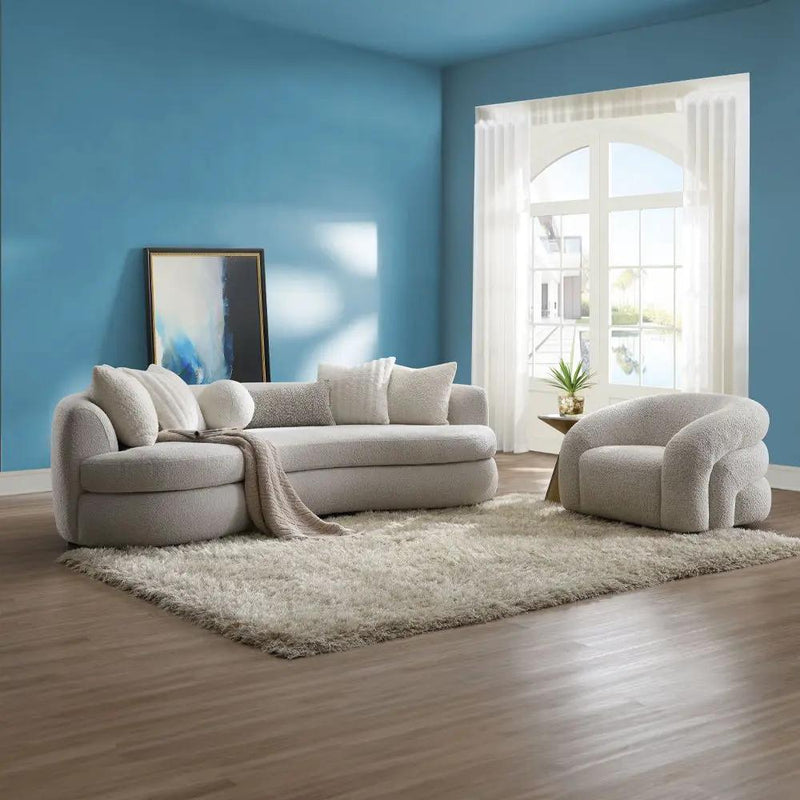 Irma - Chair With Swivel - Gray Boucle by Unique Piece Furniture