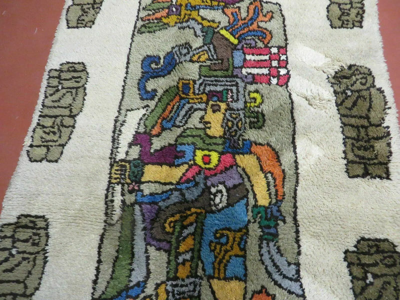 4' X 7' Vintage Handmade Knotted Tribal Nomadic Shag Wool Rug Carpet Prince by Jewel Rugs